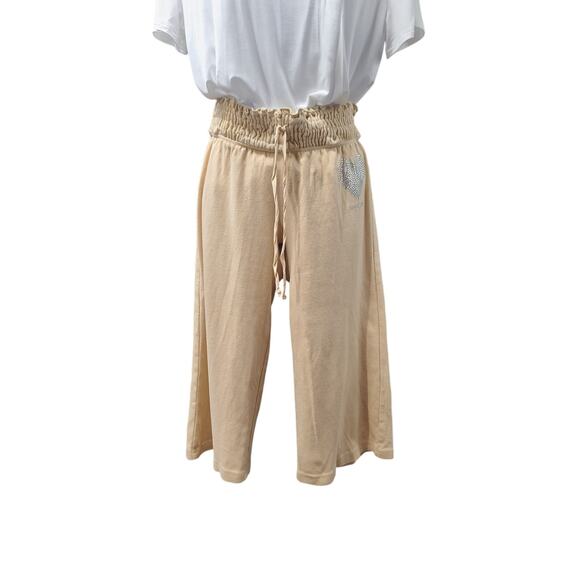 bebe Women's Y2K Capri length lounge pants bling beige Size Medium Mcbling - Picture 3 of 9